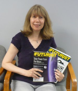 Showing off "my" magazine after Ed Cornish named me his successor as editor-in-chief, 2011